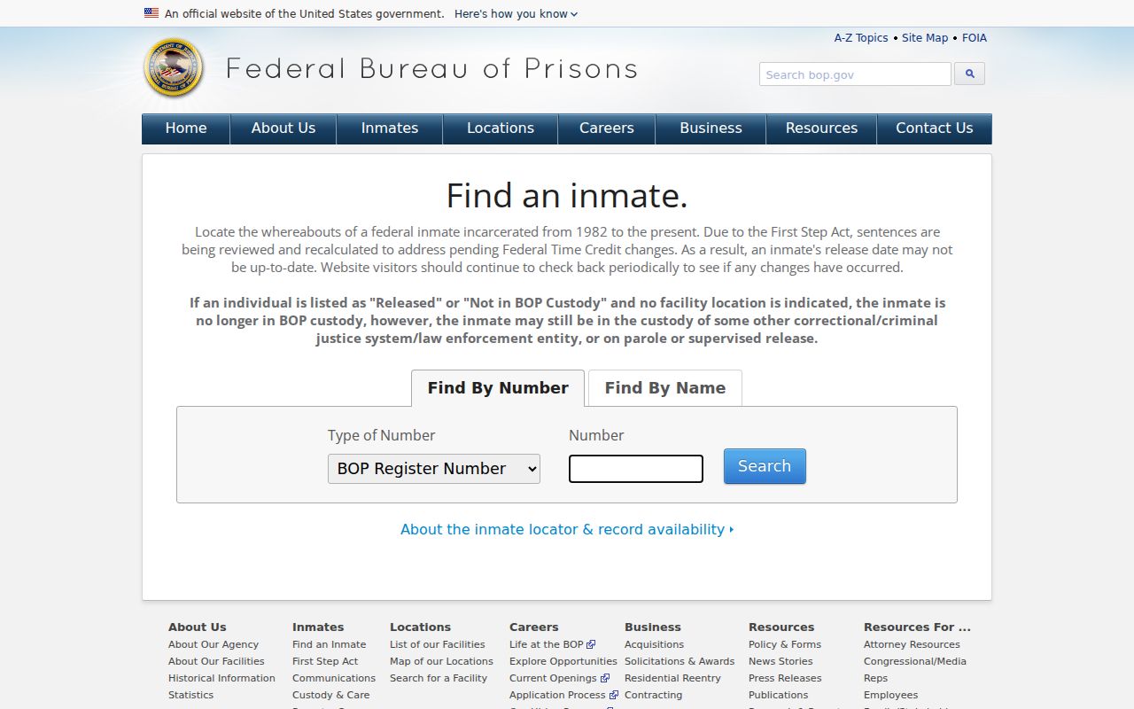 Union County criminal history research using the federal inmate locator