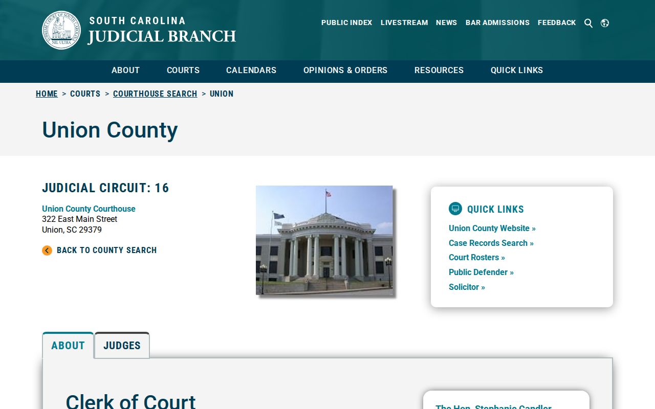 Union County court case lookup courthouse information